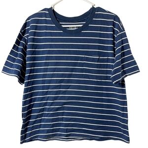 Time and Tru NWT Women's short sleeve blue/white stripe